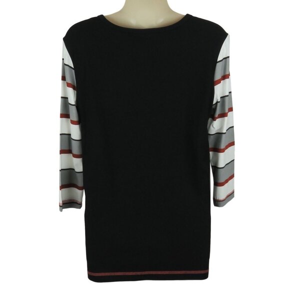 Orly City Limits Top Womens Size Small Stretchy Studs Black Red White - Picture 2 of 3